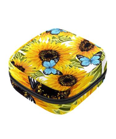 Beautiful sunflower napkins-storage bags with butterfly patterns portable menstruation cup with zipper for teenagers girls women women