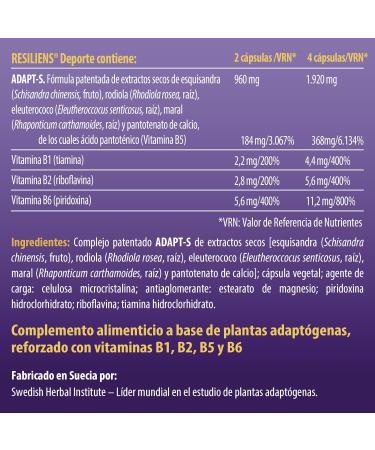 CIENPORCIENNATU RESILIENS DEPORTE 30cap is a dietary supplement in easytoswallow capsules When used consistently it supports normal body functions The package contains 30 capsules This is how it works - Buy Online on GoSupps.com
