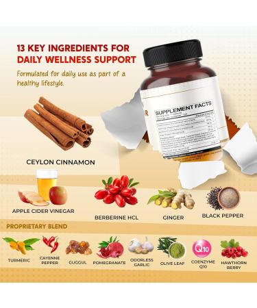 Ultra All-in-1 Ceylon Cinnamon Apple Cider Vinegar Berberine & Ginger Supports Metabolic Balance & Heart Wellness 150 Capsules 150 count (pack of 1) - Buy Online on GoSupps.com