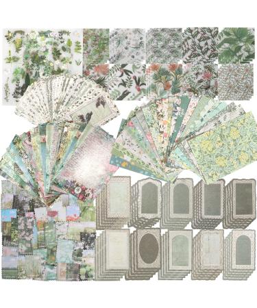 445 PCS Vintage Scrapbook Paper Journaling Scrapbooking Supplies Kit  Aesthetic Decorative Craft Paper include 40 Sheet Flowers Stickers for  Planner, Bullet Journaling