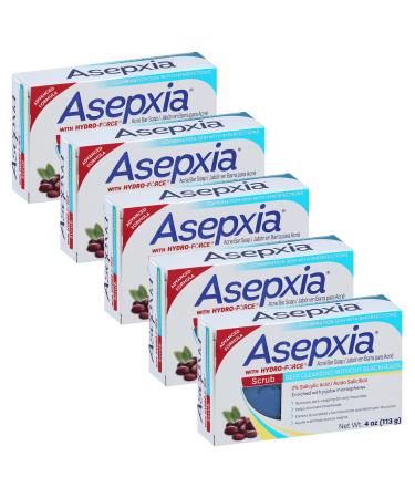 Asepxia Cleansing Bar Scrub, 4 Ounce Multipack (Pack of 5) 4 Ounce (Pack of 5) Scrub Bar