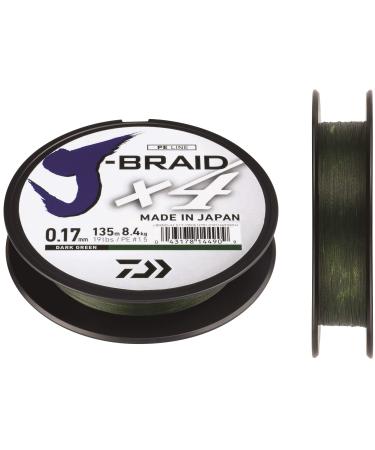 Daiwa J-Braid X4e Line 0.13mm 270m Dark Green