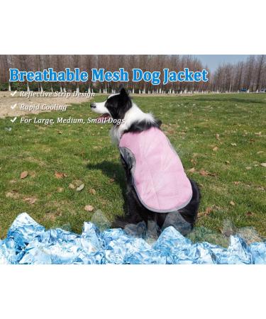 TVMall Dog Cooling Vest | Breathable Mesh Jacket for Summer | Adjustable & Reflective Stripes | Comfortable Coat for Large Medium & Small Dogs - Pink - Buy Online on GoSupps.com