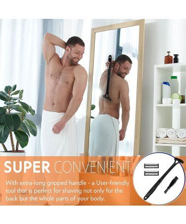 Humdcdy Back Shavers for Men Back Hair Removal and Body Shaver Waterproof Personal Trimmer with Ergonomic Handle for Sensitive Skin and Hair Trimming Black - Buy Online on GoSupps.com
