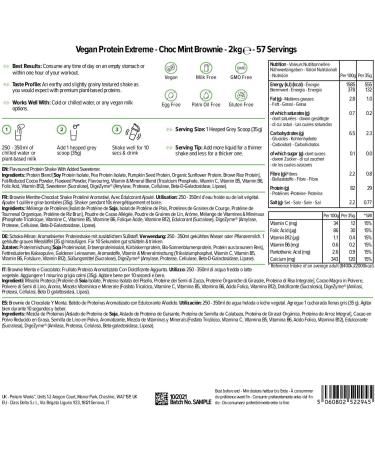 The Protein Works Vegan Protein Extreme 2kg - Choc Mint Brownie | 29g Plant Based Protein | Vitamin Blend | 57 Servings - Buy Online on GoSupps.com
