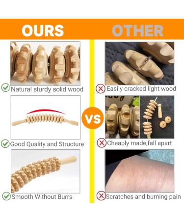 Fascia Roll & Trigger Wood Set | Wood Therapy Massage Tools & Devices for Pain Relief - Buy Online on GoSupps.com