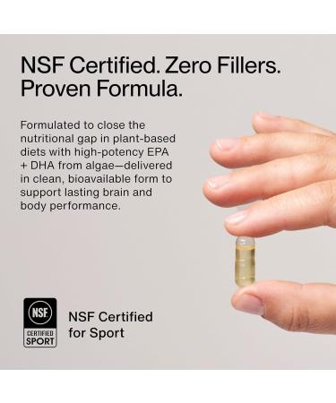 Momentous Vegan Omega-3 - Plant-Based EPA & DHA Supplement for Men & Women - Sourced from Algae Oil - Supports Heart, Joint, & Brain Health - NSF Certified for Sport - 1,000 mg - 30 Servings - Buy Online on GoSupps.com