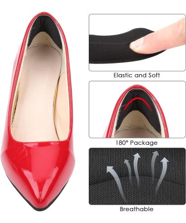 5D Comfort Heel Grips Liner Cushions - Prevent Heel Pains & Blisters - Self-Adhesive Inserts - 8 Pairs, Black - Buy Online on GoSupps.com