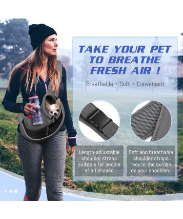 YUDODO Pet Dog Sling Carrier | Breathable Mesh Travel Safe Sling Bag for Dogs Cats | Medium Size | Black Reflective (1 Pack) - Buy Online on GoSupps.com