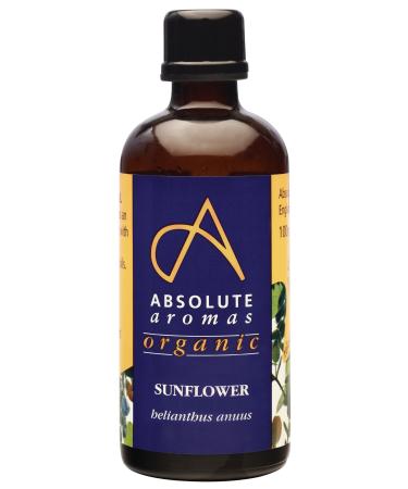 Absolute Aromas Organic Sunflower Oil 100ml - in a Glass Bottle - Pure Natural Cold-Pressed Vegan and Cruelty Free Sunflower 100 ml (Pack of 1)