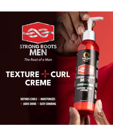 Strong Roots Men Texture Curl Cream - Flexible Hold & Moisturizing Curl Enhancer with Jamaican Black Castor Oil | Anti-Frizz & Easy to Style - Buy Online on GoSupps.com