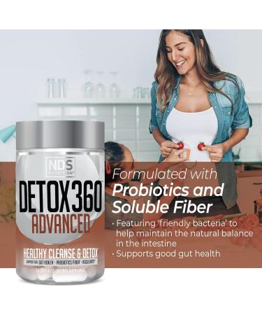 NDS Nutrition Detox 360 Advanced - Complete Cleanse & Detox with Probiotics & Fiber for Gut Health Regularity & Toxin Removal (60 Capsules) - Shop Internationally - Buy Online on GoSupps.com