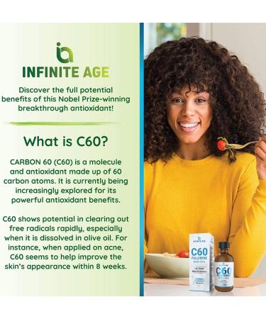 Infinite Age C60 Fullerene 99.95% Purity 100ml Super Antioxidant Solution with Olive Oil - Skin & Nerve Support - Soothes Inflammation - Purity Transparency - 3.4 Fl Oz - Buy Online on GoSupps.com