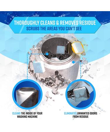 Washing Machine Cleaner Descaler 24 Pack - Eco-Friendly Deep Cleaning Tablets for HE Front & Top Load Washers - Septic Safe Deodorizer - 12 Month Supply - Buy Online on GoSupps.com