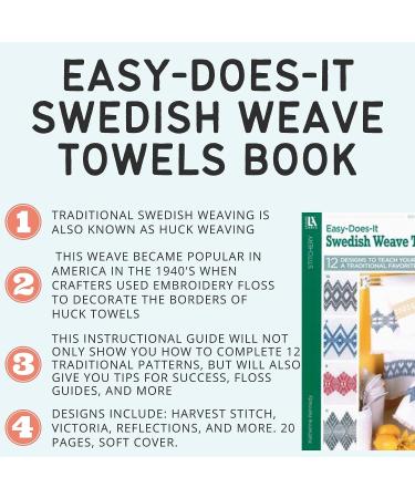 LEISURE ARTS Easy Does It Swedish Weave Towels Book | Traditional Huck Weaving Patterns | 20 Pages Soft Cover - Buy Online on GoSupps.com