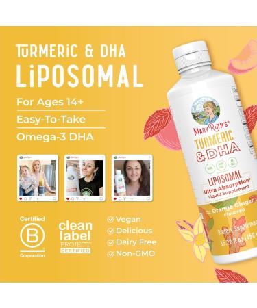 MaryRuth Organics | Liposomal Turmeric & DHA | Curcumin | Ginger Root Oil | Algal DHA & Vitamin E | Cognitive Function | Mood Support | Joint Health | Liquid Supplement | 15.22 oz - Buy Online on GoSupps.com