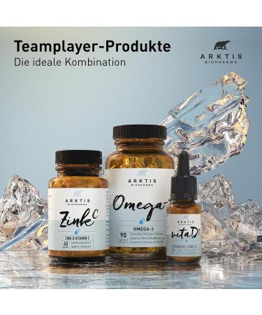 Arctic Biopharma 90x Omega 3 High-Dose Capsules | 1000 mg Fish Oil DHA & EPA | Pharmacy Quality Lab-Tested for Heart & Brain Health | 90 Capsules - Buy Online on GoSupps.com