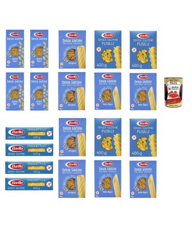 Italian Gourmet E.R. Gluten-free pasta mix 20 x 400g 8kg (Fusilli Penne Tortiglioni Ditalini Spaghetti) corn and rice washable at 90 C and al dente ideal for families WG canteen + Italian Gourmet polpa