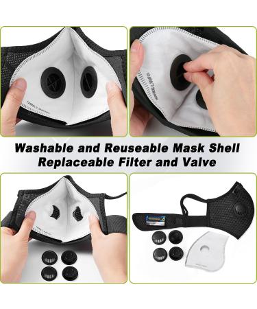 BASE CAMP Upgrade M Plus Dust Mask Breathable Reusable Dust Face Mask with 6 Activated Carbon Filters Modern1 - Buy Online on GoSupps.com