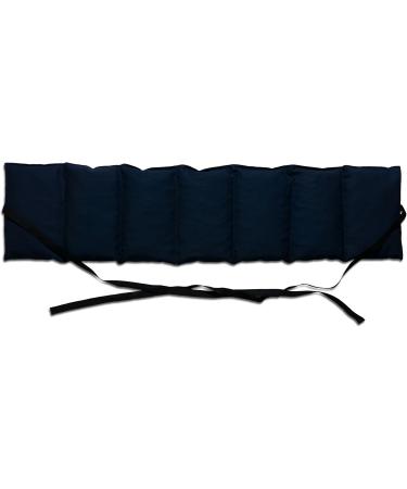 Organic Spelt 7-Chamber Pillow with Band - 65x15 Dark Blue Heat Cushion for Back & Loin Support | Eco-Friendly Comfort - Buy Online on GoSupps.com