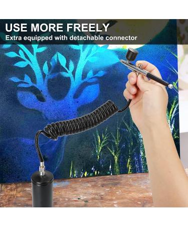 Portable Rechargeable Airbrush Kit with Compressor and 0.3mm Gun - Ideal for Painting, Tattoo, Nail Art, Model Coloring, Makeup, Cake - Black - Buy Online on GoSupps.com