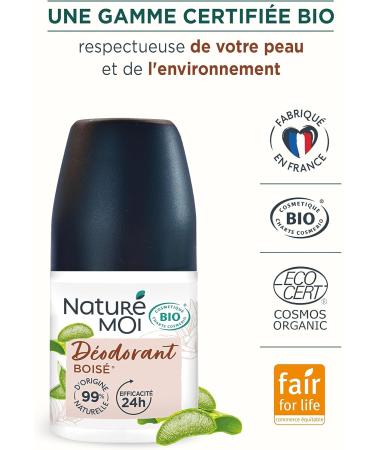  Natur moi Natur Moi - Roll-on Deodorant - 24-hour effectiveness - Men's deodorant with organic aloe vera and magnesium - Woody fragrance - 99% natural origin - 50 ml - Made in France - Buy Online on GoSupps.com