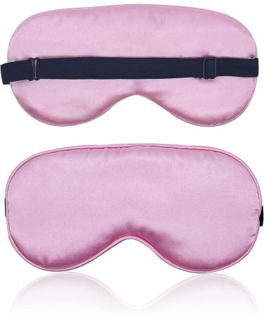Silk Satin Sleep Mask for Women - Pink | Adjustable Strap for Airplane Travel - Night Cover Blindfold for a Restful Sleep - Buy Online on GoSupps.com
