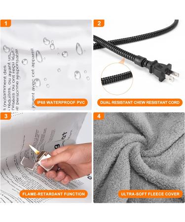 SHU UFANRO Waterproof Pet Heating Pad | Electric Heated Pad for Dogs & Cats | Washable Cover | Indoor Kitten & Puppy Heating Mat | Best for Whelping Box & Pregnant Dogs | M(18 x 16) - Buy Online on GoSupps.com