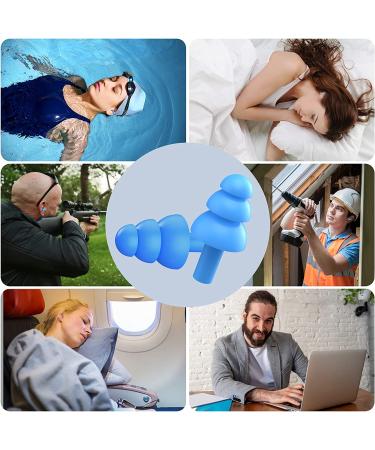 Tonmom Reusable Silicone Ear Plugs - 12 Pairs for Sleeping, Swimming, Concerts - 32dB Noise Reduction - Waterproof - Ideal for Study, Snoring, Work, and Airplanes (Blue) - Buy Online on GoSupps.com