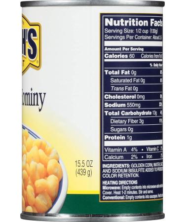 Bush's Best Baked Beans Golden Hominy 15.5 Oz - Pack of 4 | 62 Oz Total - Buy Online on GoSupps.com