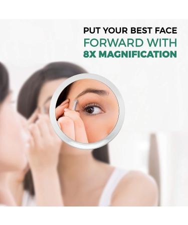 DB Tech Large 10 Suction Cup 8X Magnifying Mirror with Precision Tweezers and Rubberized Grips - Triple Suction Cups for Lasting Hold - Buy Online on GoSupps.com
