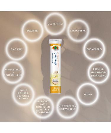 Sunlife Effervescent Tablets - Vitamin C 80g (20 Pieces) | Boost Immunity | Fast International Shipping - Buy Online on GoSupps.com