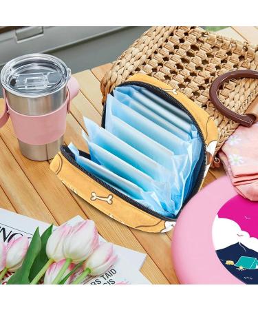 Women's Cartoon Corgi Menstrual Cup Storage Pocket - Travel Makeup Organizer with Big Capacity - Buy Online on GoSupps.com