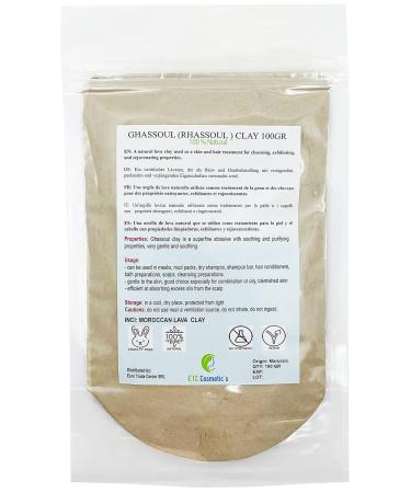 Buy Ghassoul (Rhassoul-Ton) 100g - Natural Lava Clay for Skin & Hair | Gentle Cleansing & Rejuvenating Properties - Shop Internationally - Buy Online on GoSupps.com