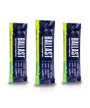 Ballast Zero-Sugar Electrolytes - Citrus Lime - Hydration Powder Packets | Keto Friendly | Liquid Daily IV for Rapid Rehydration | Element Electrolytes Magnesium Sodium and Potassium | 30 Count