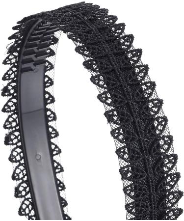Elegant Black Leaf Petal Lace Headband | COOLSTEELANDBEYOND Hair Wreath for Party & Prom - International Shipping Available - Buy Online on GoSupps.com