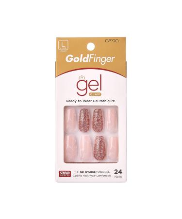 Gold Finger Full Cover Nails 24 False Nails Long Length