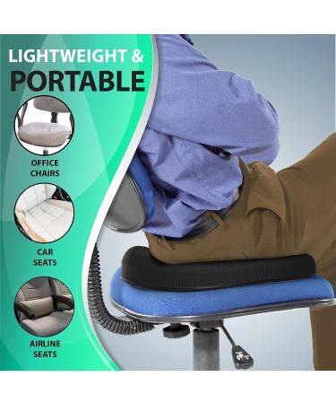 Patented Donut Pillow for Tailbone & Hemorrhoid Pain Relief - Memory Foam Seat Cushion for Pregnancy, Prostate, Post Surgery & Sciatica - Black - Buy Online on GoSupps.com