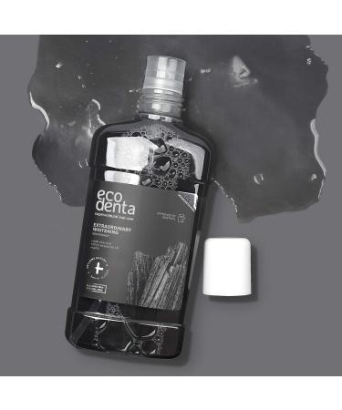 Ecodenta Extraordinary Teeth Whitening Mouthwash 500ml - Alcohol & Fluoride Free, Charcoal Formula for Fresh Breath - Buy Online on GoSupps.com