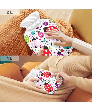 2L Durable Heat Bottle for Pain Relief - Colorful Ladybug & Flower Design | Warm-Up Bag for Hands Feet Shoulders & Neck - Ideal for Cramps & Heat Therapy - Buy Online on GoSupps.com