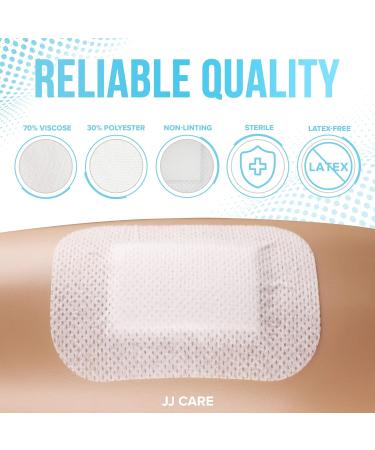JJ CARE Adhesive Island Dressing 3x4 - Pack of 100 | Sterile Bordered Gauze Dressing | Individually Wrapped & Highly Absorbent - Buy Online on GoSupps.com