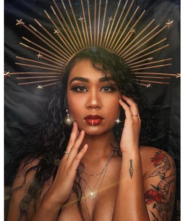 Gold Star Spiked Crown Headpiece - Beyonce Inspired Met Gala Halo for Women - Buy Online on GoSupps.com