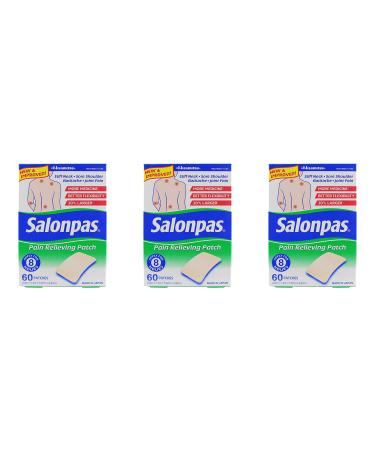 Salonpas Pain Relieving Patches 60 Count Pack 3 - Buy Online on GoSupps.com