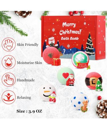 Christmas Bath Bombs Set with Surprise Toys - Handmade Colorful Fizz Balls for Kids & Adults - Xmas Theme Party Gift - Buy Online on GoSupps.com
