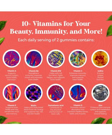 Biotin Gummies for Hair Growth - Hair, Skin, and Nails Vitamins for Women and Men - 5000mcg Biotin Hair Gummies with Pantothenic Acid - Buy Online on GoSupps.com