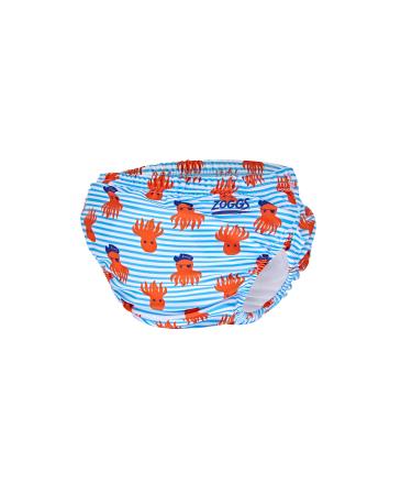 Zoggs Unisex Baby Adjustable Reusable Swim Nappy 3-24 Months 3-24 Months Blue/Stripe/Octo Pirate