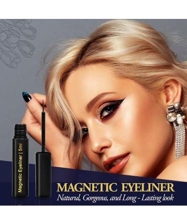 Magnetic Eyeliner - Black Waterproof Liquid for Magnetic Eyelashes | All-Day Hold Sweat Proof Paraben-Free - 0.27oz - Buy Online on GoSupps.com