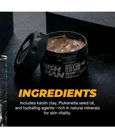 NISHMAN Scalp & Face Clay Mask 450g Deep Cleansing Moisturizing and Detoxifying Formula for Clearer Smoother Skin Purifying Clay Treatment for All Skin Types - Buy Online on GoSupps.com