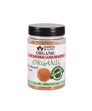 Blessfull Healing Organic Whole Mustard Seed 200 Gram Airtight Container (Packing May Vary) 200 Gram 7.05 oz