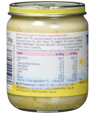 HiPP Organic Fruit Yoghurt Muesli - Pack of 6 (6 x 160g) - Healthy Snack for Kids & Adults - Buy Online on GoSupps.com